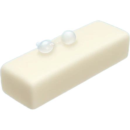  white bar of soap with bubbles emoji