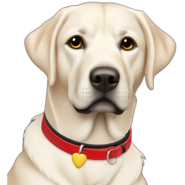 Labrador noir collier rouge emoji