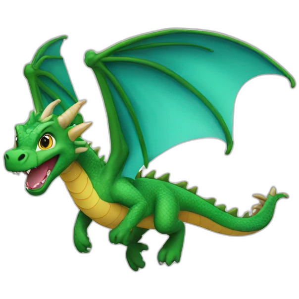 dragon cute jumping emoji