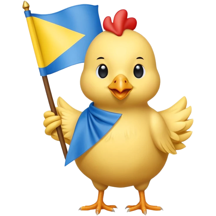Chicken holding flag of Ukraine  emoji