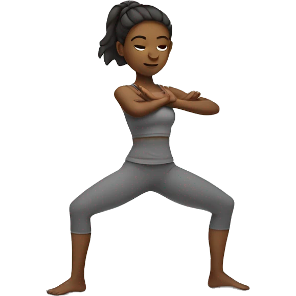 girl in warrior yoga posture emoji