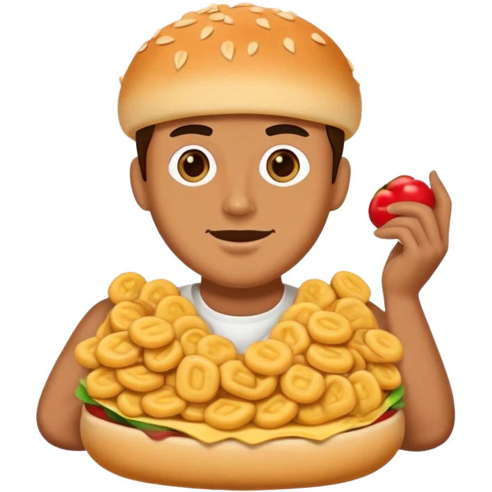 man dressed as a snack emoji