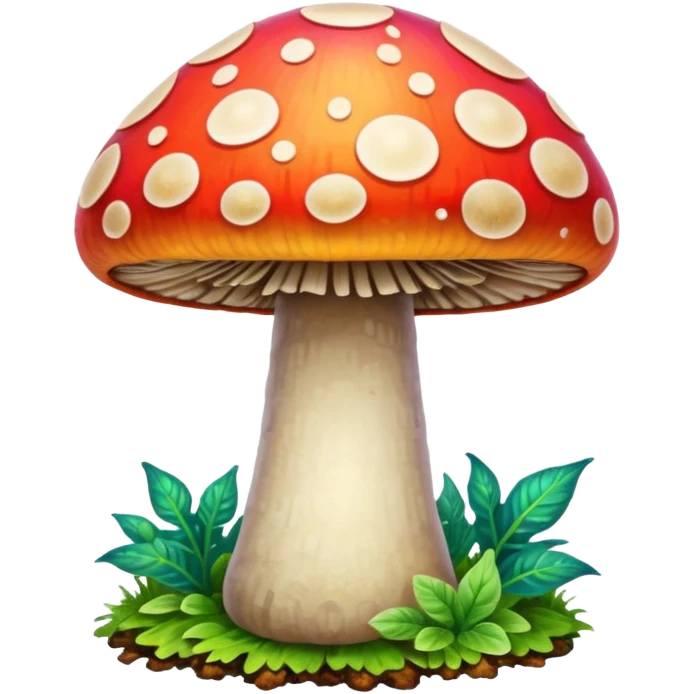 psychodelic mushroom single simple colorful harvested emoji