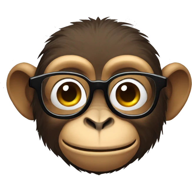 Monkey with glasses emoji
