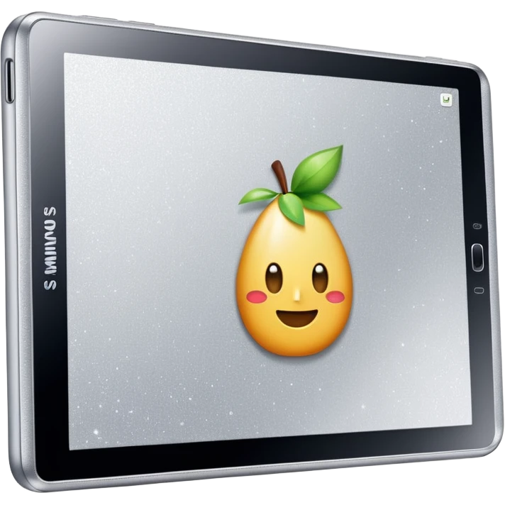 Realistic Samsung galaxy tablet, with a silver shimmering cover case, still life render, 8k hd quailty  emoji