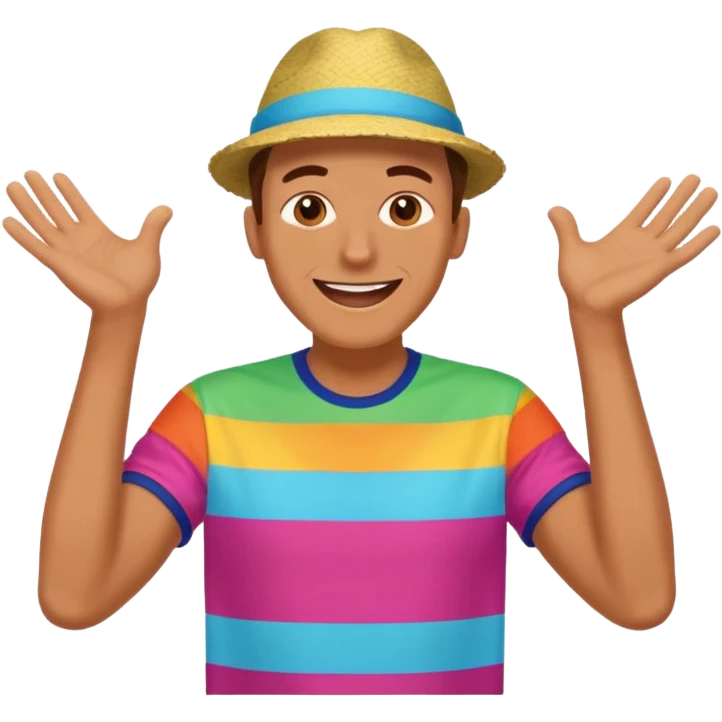 a guy excited with some festival background  without hat emoji