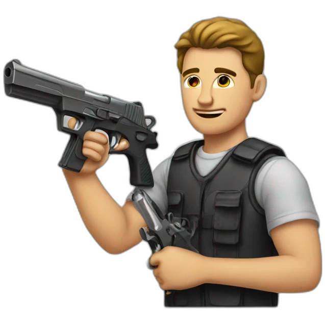 man fixing a gun emoji