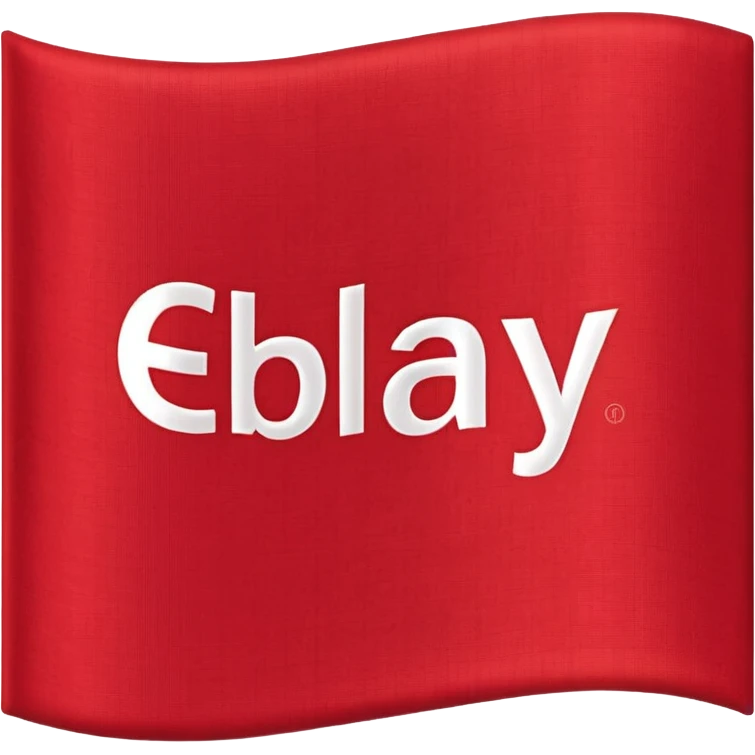 red flagg with ebay words on them emoji