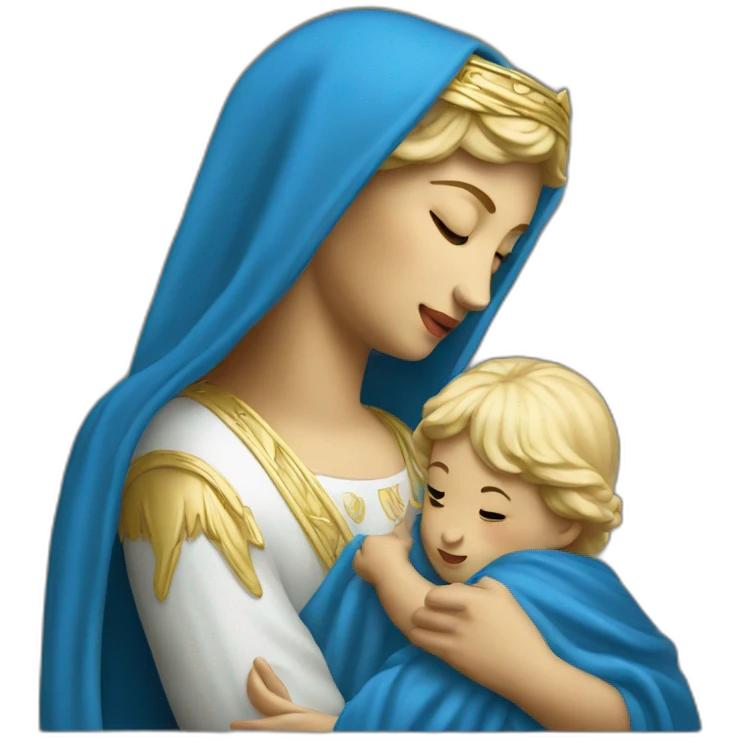 Madona with child jesus blue clothes emoji