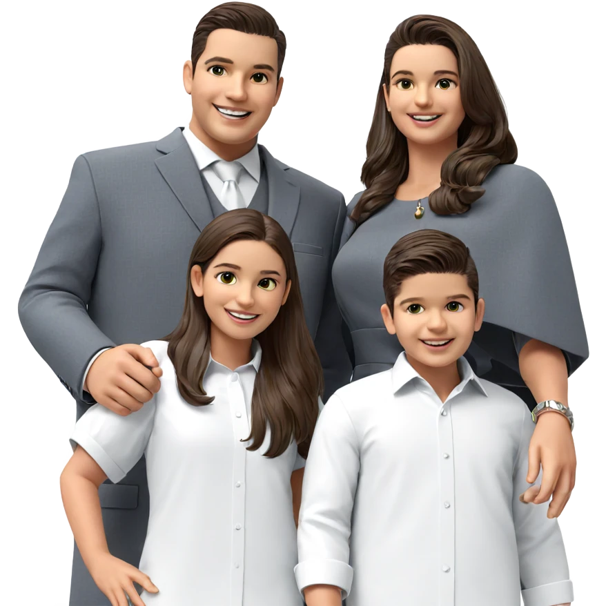 smiling group in formal wear emoji