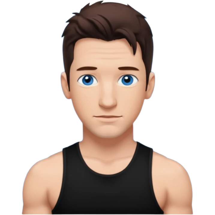 JC Chasez blue eyes, brown hair, black tank top emoji