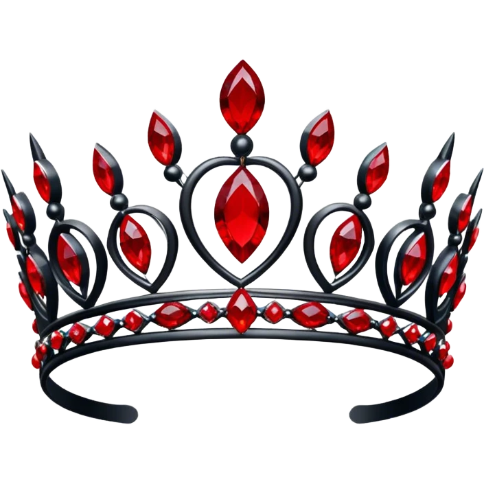 Black Tiara with only red gemstones  emoji