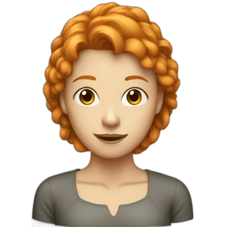 Woman ginger computer emoji