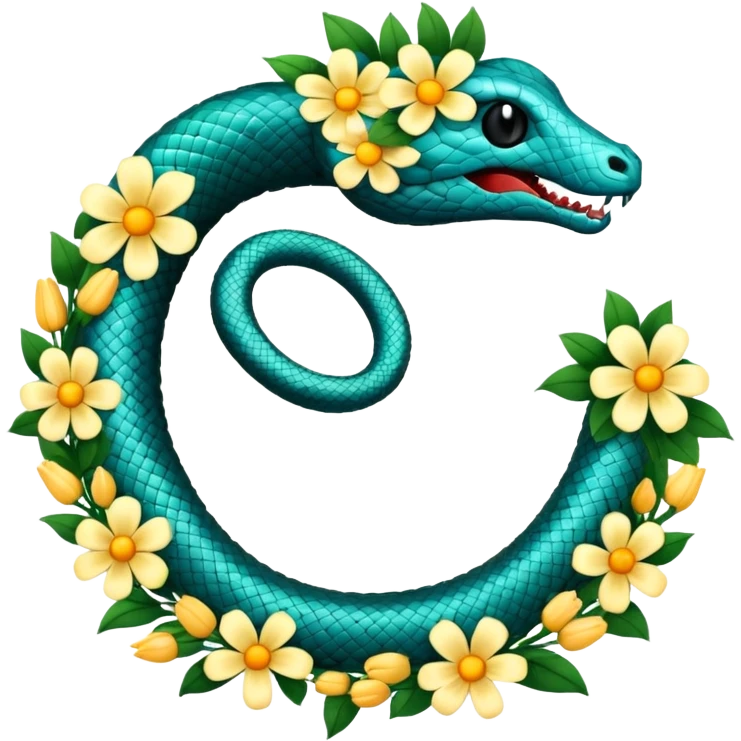 ouroboros serpent made of flowers emoji