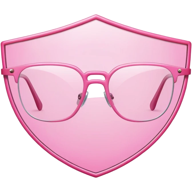 pure minimalism pink shield glasses, essential form only, frameless emoji