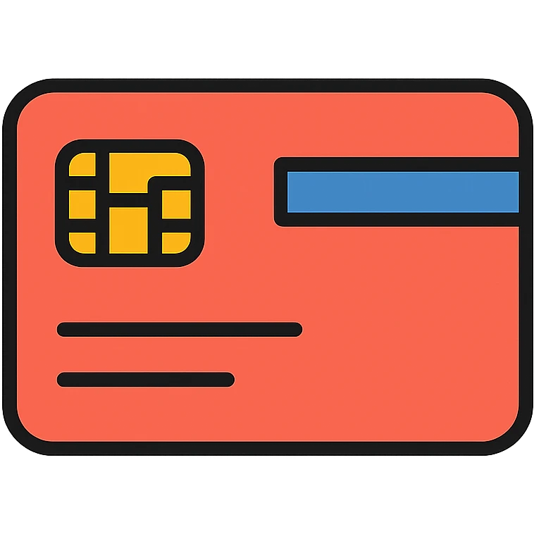 credit card with a chip, minimal and easy to recognize emoji