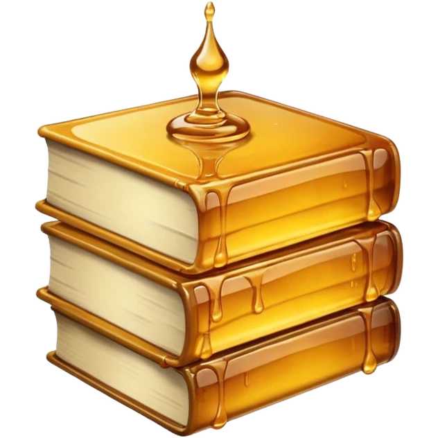 Stack of books made out of honey  emoji