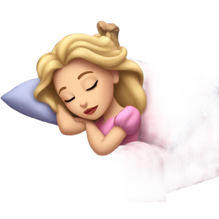 Sleeping princess beauty princess Disney, bed emoji