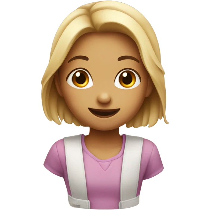 Girl smiling and biting lower lip emoji