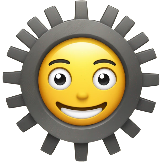 Create a cute settings or engine emoji emoji