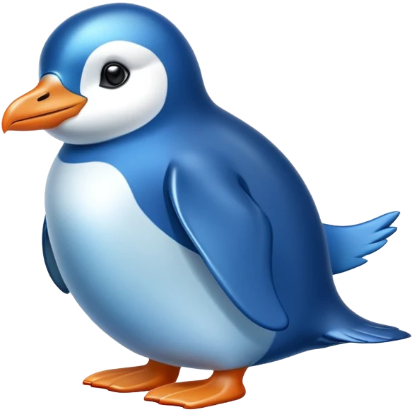 Blue penguin emoji
