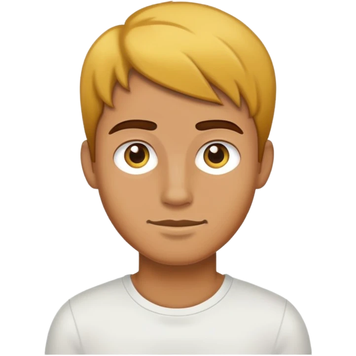 A tan guy with half yellow half brown hair emoji