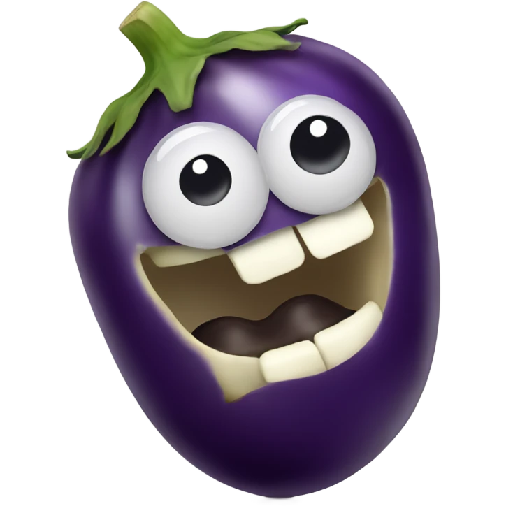 Eggplant eating eggplant emoji
