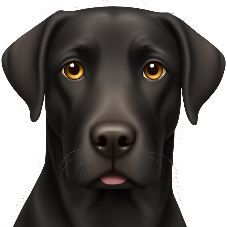 Black Labrador retriever with brown eyes emoji
