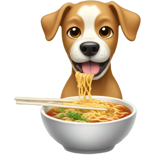 Dog eating ramen emoji
