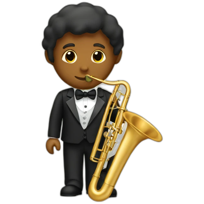 Classical Trombone player in a tuxedo emoji