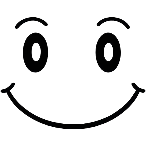 black outline smiley face simple nice friendly and gentle emoji