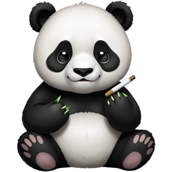 cute panda smoking 1 joint emoji