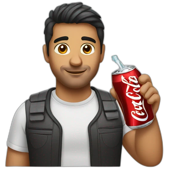hispanic Man drinking diet coke emoji