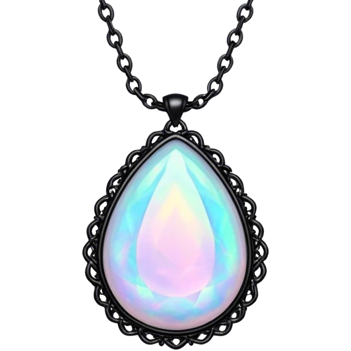 goth opal necklace  emoji