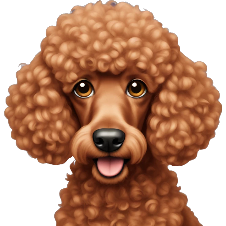 Tall red mini poodle emoji
