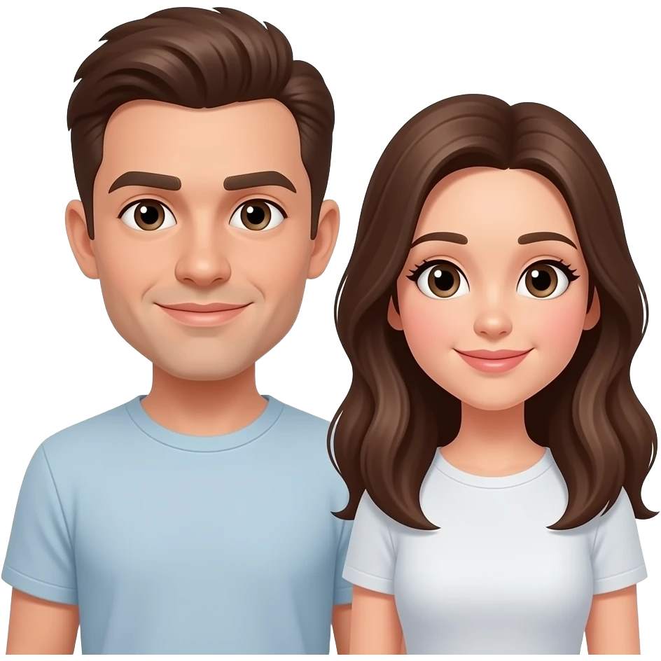 Me with my brunette  girlfriend emoji