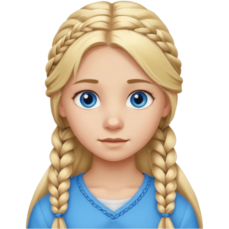 haired blonde teenage girl with braid emoji