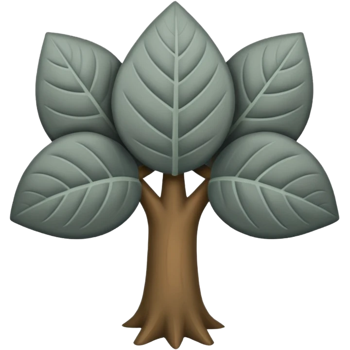 emoji de un trébol gris de 4 hojas emoji