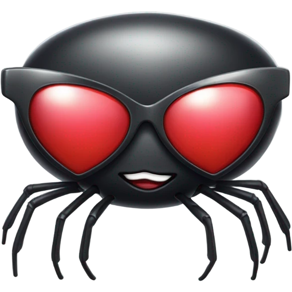 spider emoji with red heart sunglasses  emoji