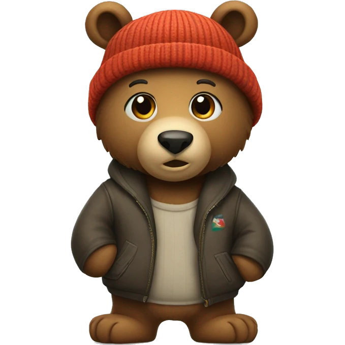 BEAR WEARING A BEANIE THAT SAYS "SCB" ON IT.  emoji