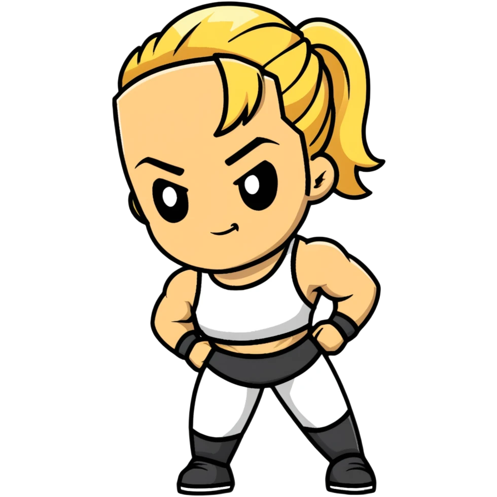 Hun from Teenage Mutant Ninja Turtles, muscular gang leader with blonde ponytail emoji