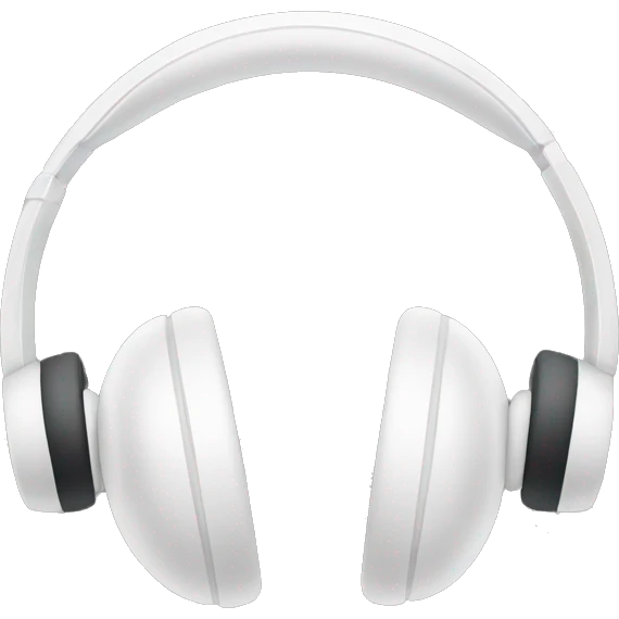 White headphones with bow emoji