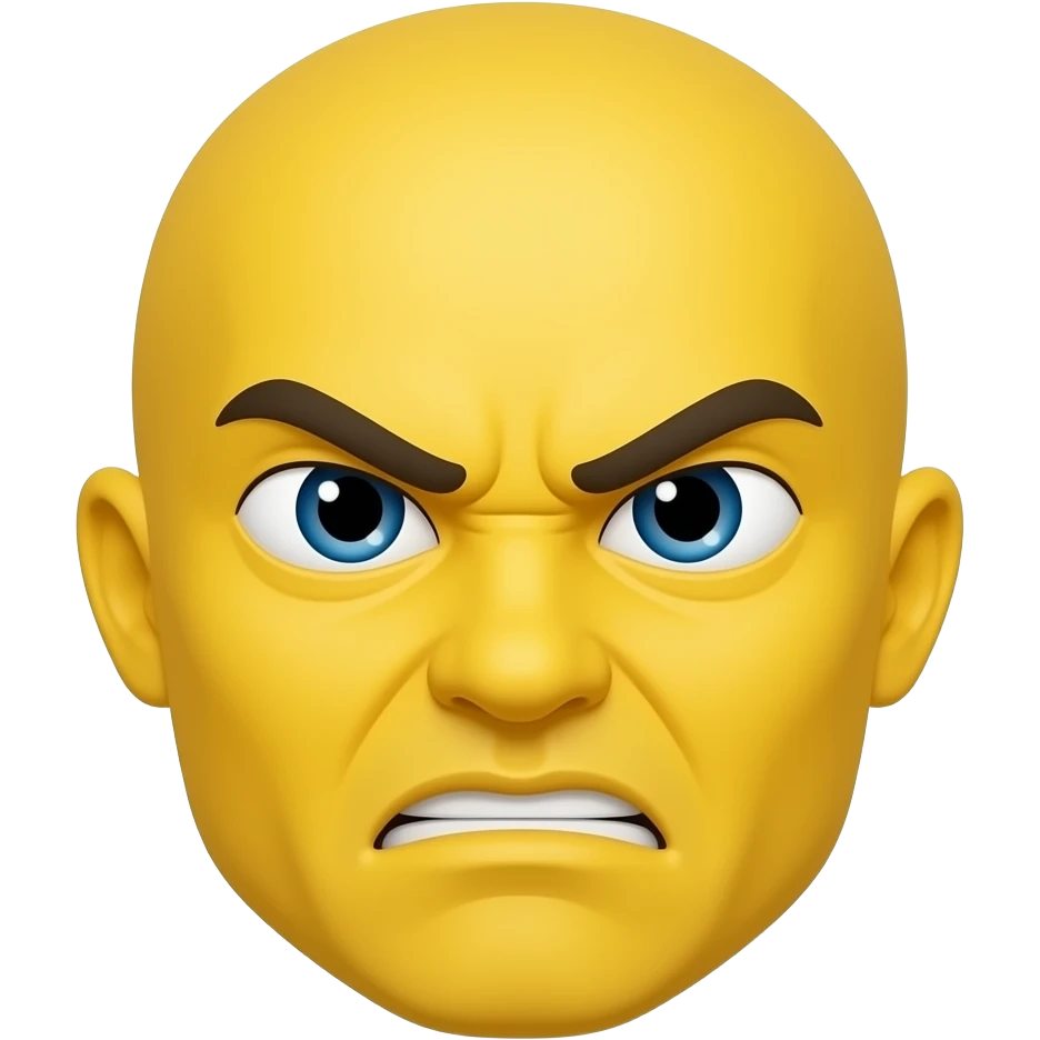 Yellow face squinting eyes accusingly emoji