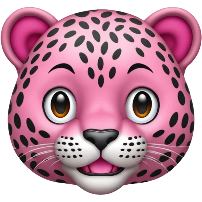 Emoji leopardo rosa cuerpo entero de lado y más realista emoji