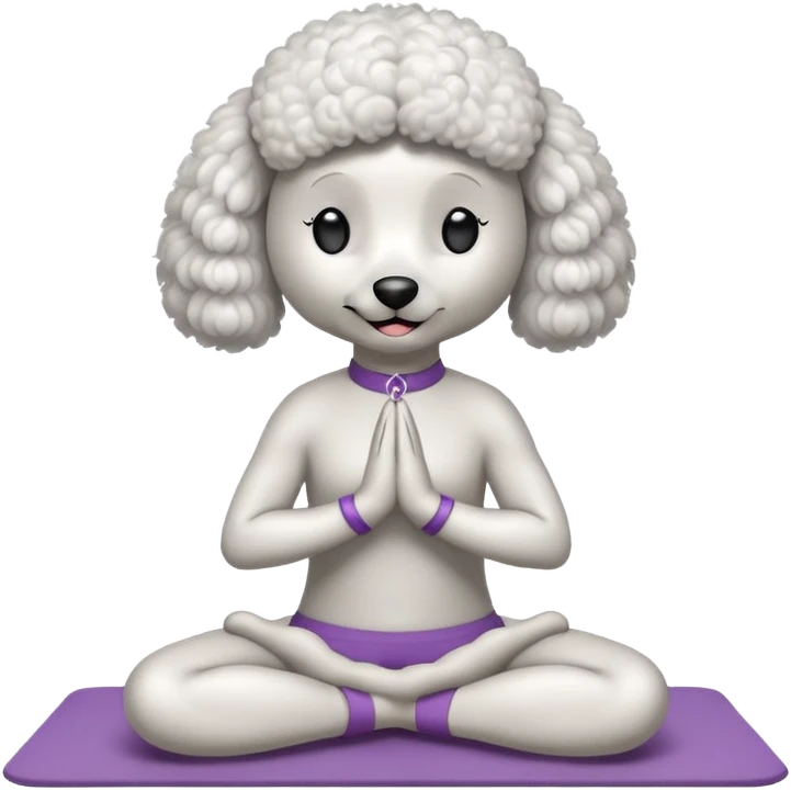 Poodle doing yoga emoji