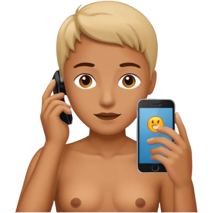 Nude on phone emoji