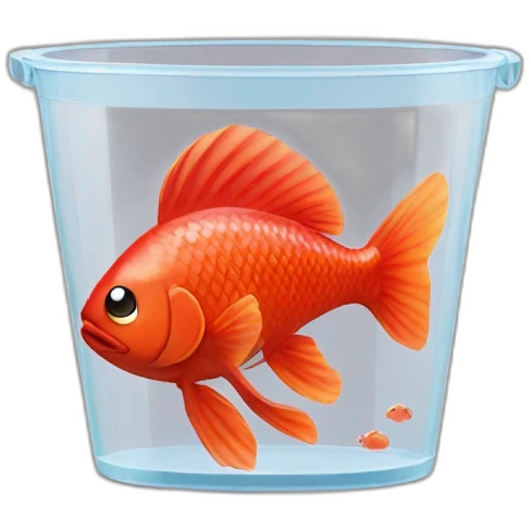 red fish in a transparent champagne bucket emoji