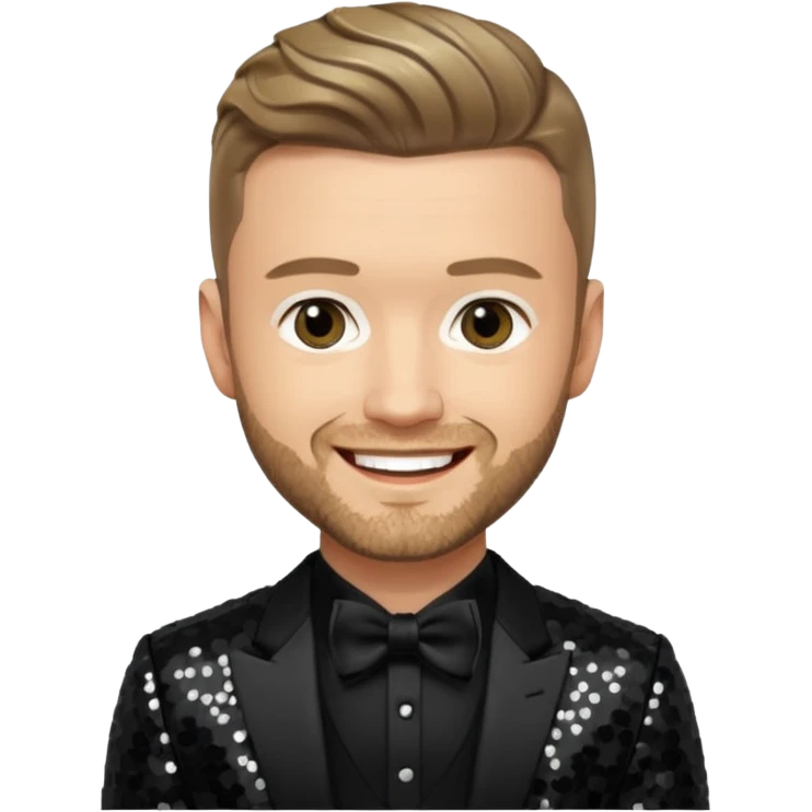 Justin Timberlake from 'N Sync with dark blonde hair, black sequin outfit emoji