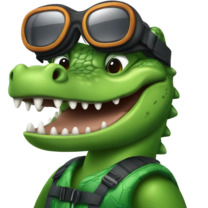 croco with ski glasses  emoji