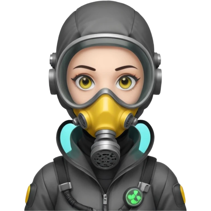 cyberpunk gasmask girl programmer buzzcut emoji